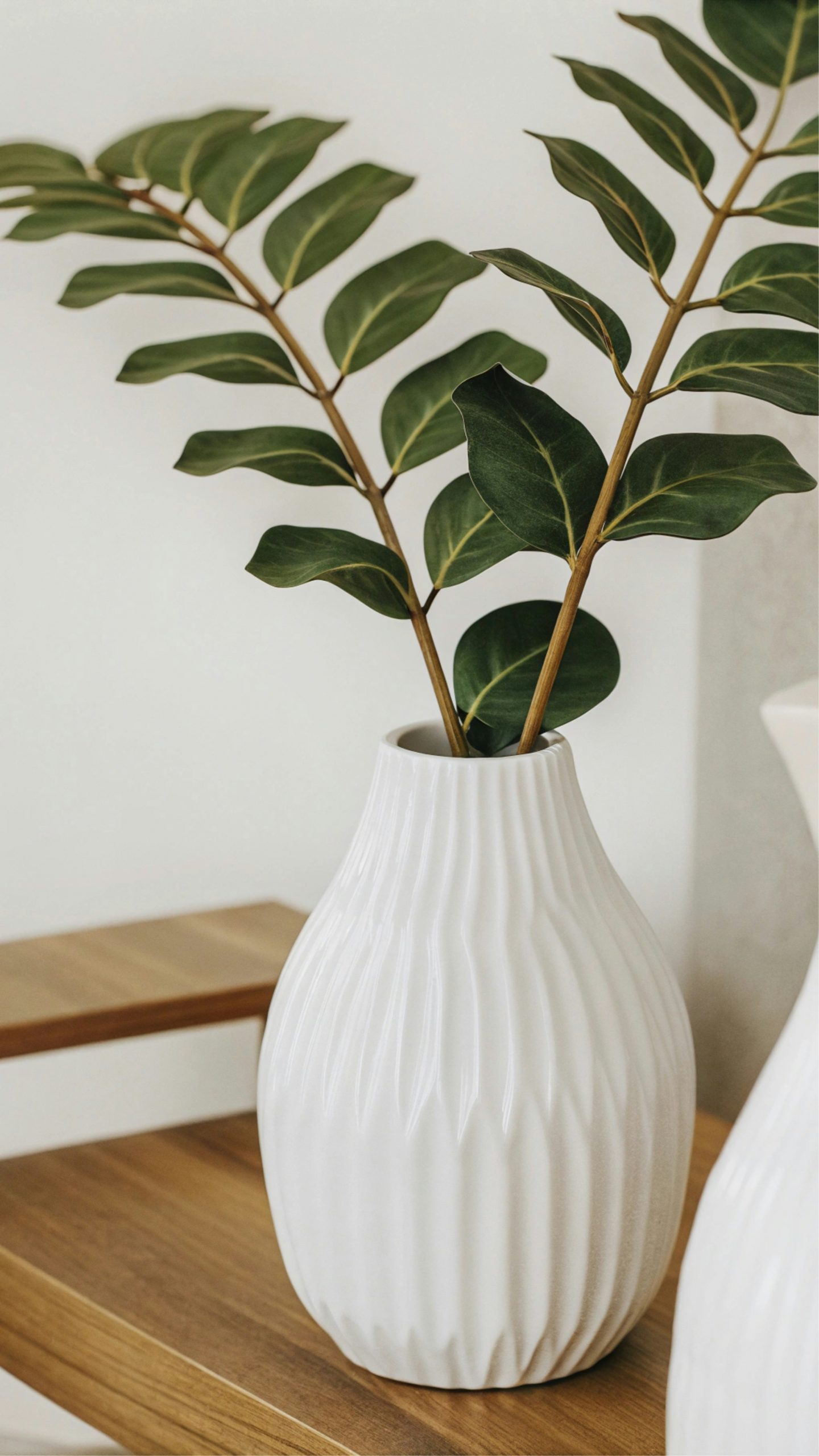 Pflanze in weißer Vase